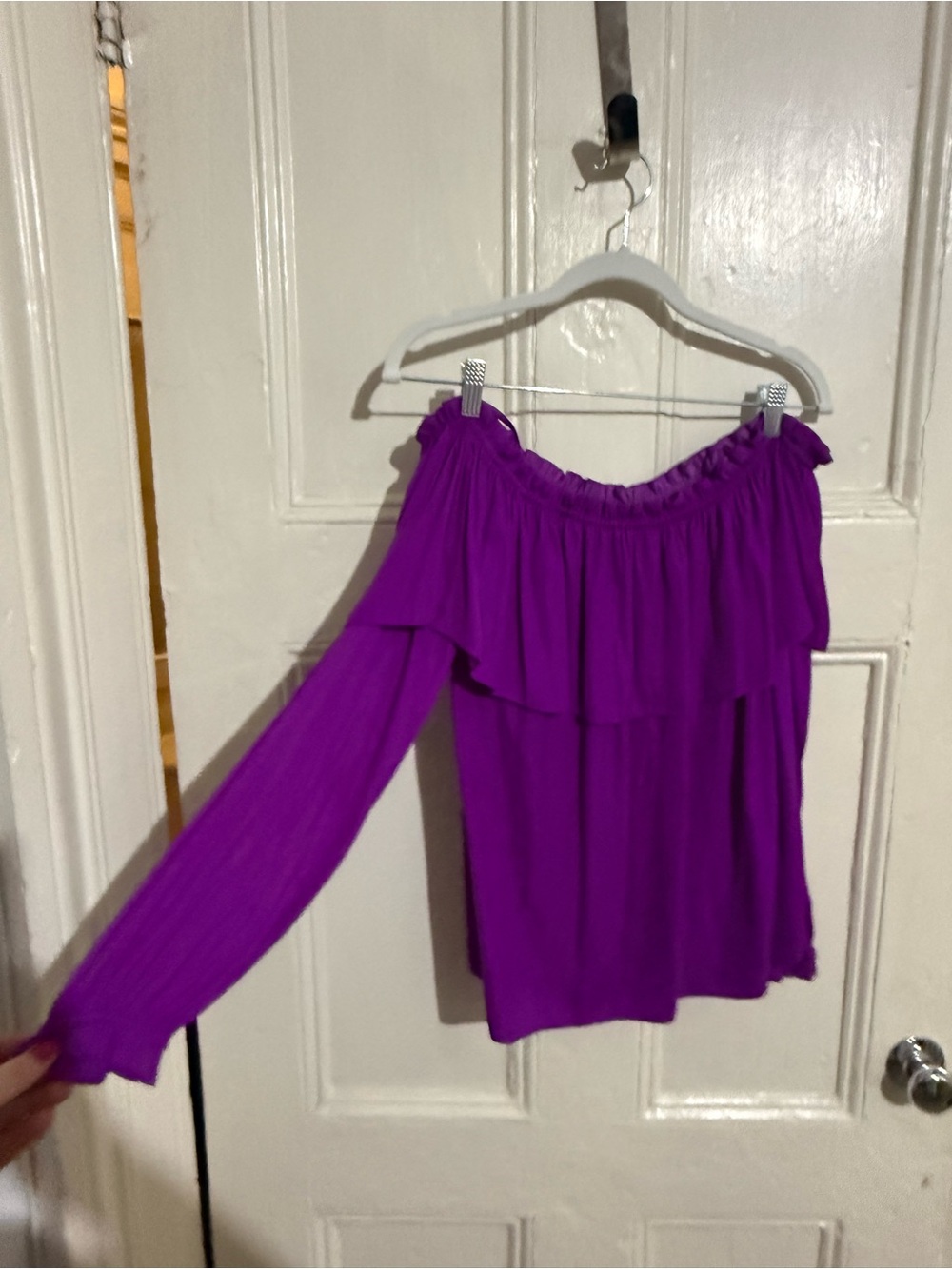 Lilly Pulitzer Violet Off-Shoulder Ruffle Blouse